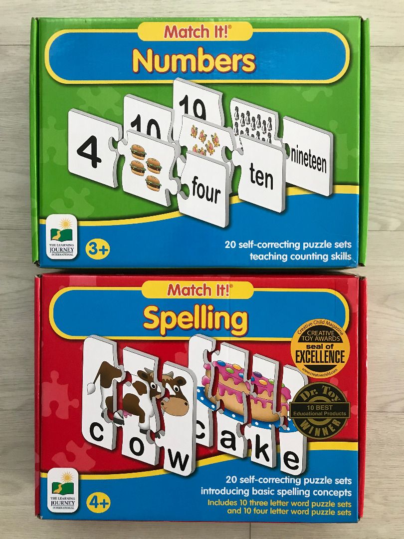 The Learning Journey Match It Puzzles Numbers Spelling