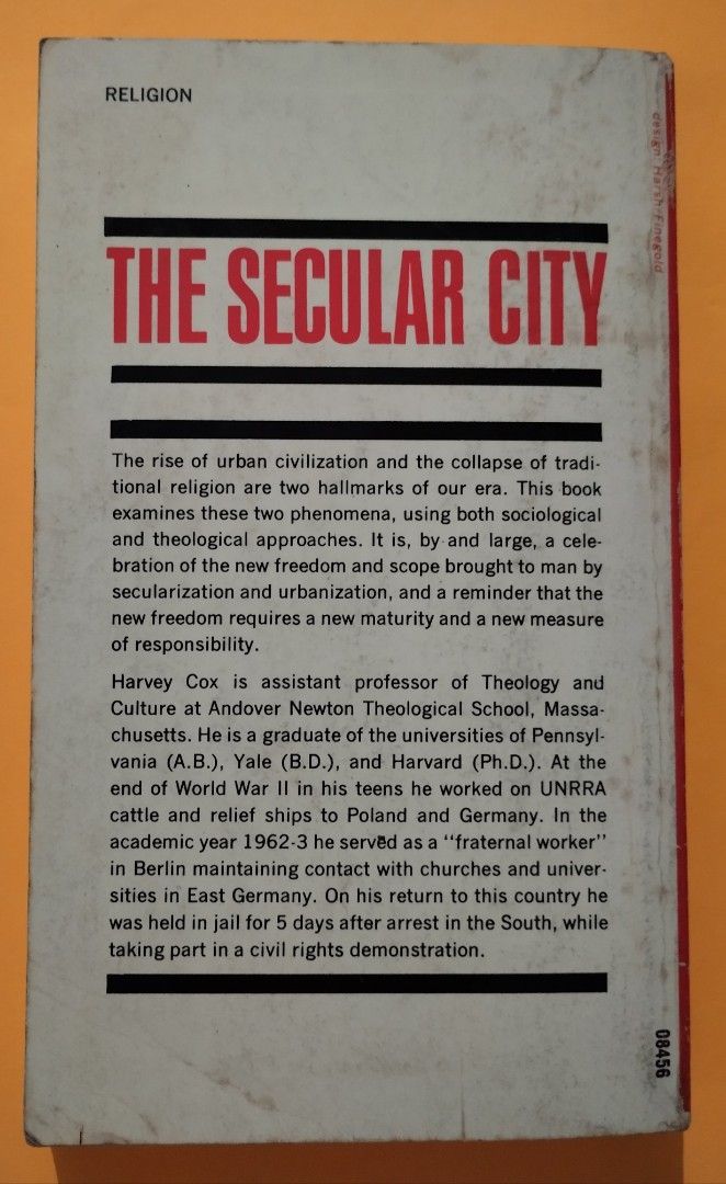 The Secular City by Harvey Cox , 276 pages , paperback , non-fiction ...