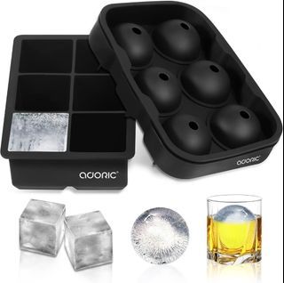 2pcs Ice Cube Trays Silicone Sphere Ice Cube Mold With Lid Large Square Ice  Tray Melt Slowly And Less Dilution For Whiskey Cocktails And Homemade  Freezer Easy Release - Home & Kitchen 
