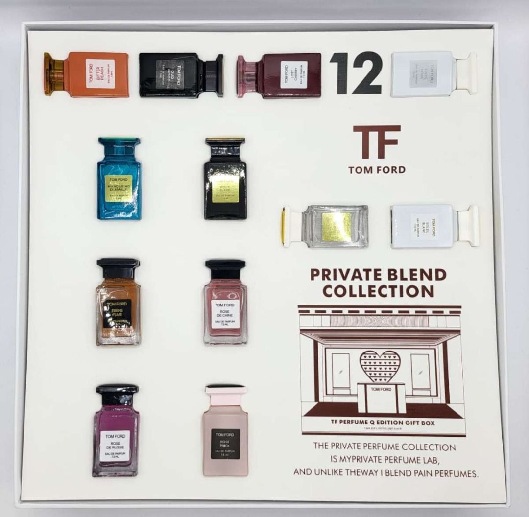 TOM FORD 12 IN 1 SET 12X7.5ML Q EDITION GIFT BOX WPB MINI TRAVEL PERFUME