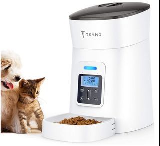 TSYMO Automatic Cat Feeder - 1-6 Meals Auto Dog Food Dispenser