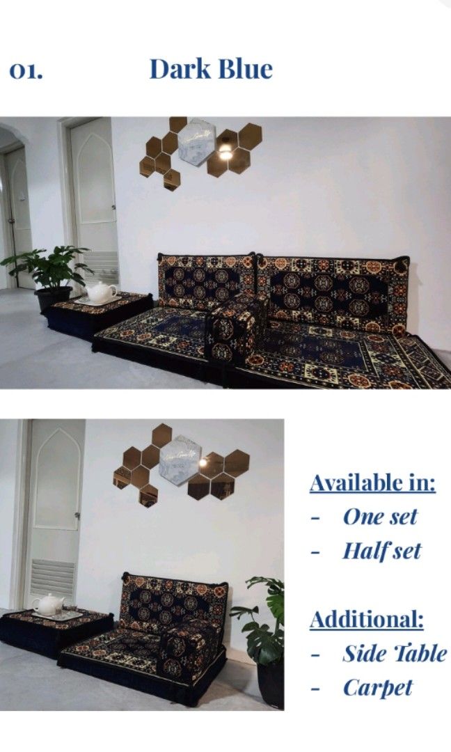 Turkish Kilim Floor Sofa / Majlis Set, Furniture & Home Living