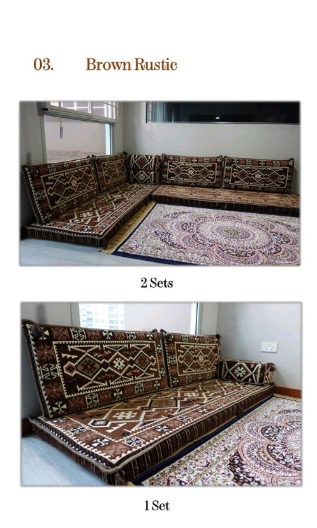 Turkish Kilim Floor Sofa / Majlis Set, Furniture & Home Living