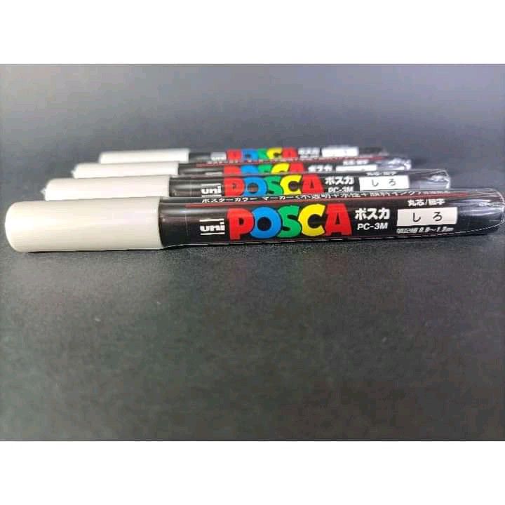 Uni Posca Paint Markers (Different Colors) (Category: Craft Supplies & Tools) located in Quezon City. Submitted by artes.dreame (Listing ID 1209036344, Image 3). Description: UNI POSCA PAINT MARKER Price: 120 each Available colors for PC-1M: White Black Gold Available colors for PC-3M White Black Coral pink Yellow Pastel green Light Pink Violet Gold ☑️ INDOOR AND OUTDOOR USE ☑️ STABLE PIGMENTS ☑️ STRONG UV RESISTANCE ☑️ QUICK DRYING ☑️ Permanent 
