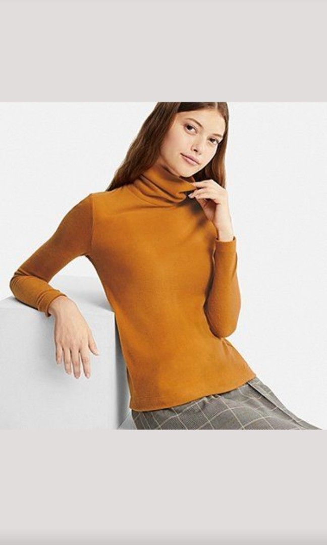 Uniqlo Heattech Fleece Turtleneck Long Sleeve Women s Fashion