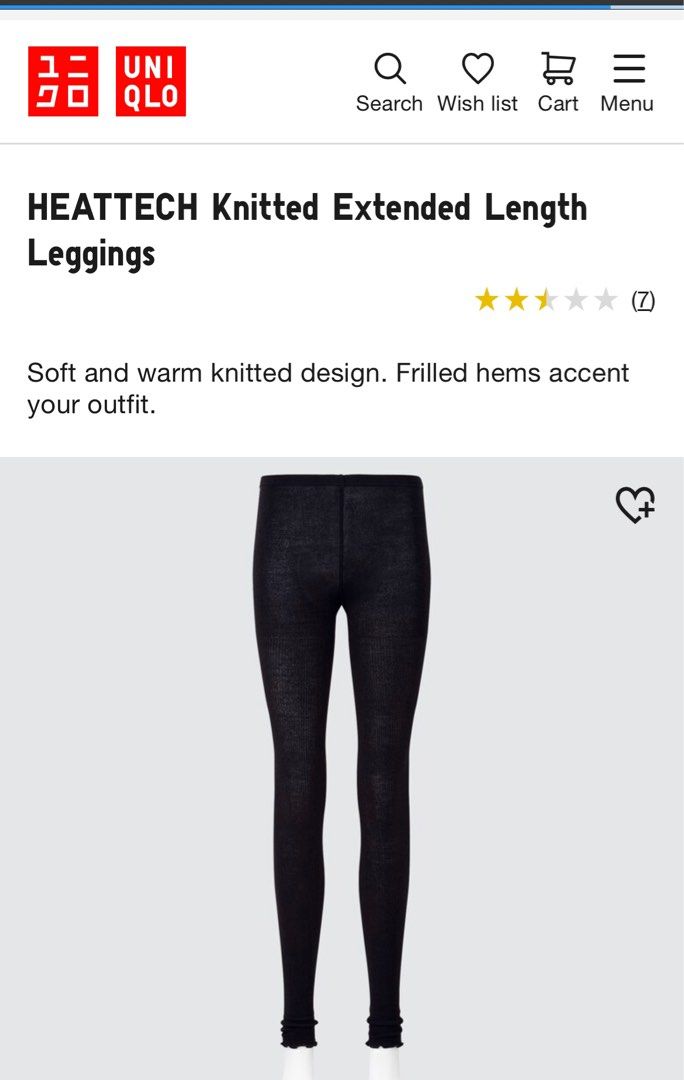 Uniqlo Heattech Knitted extended length leggings XL