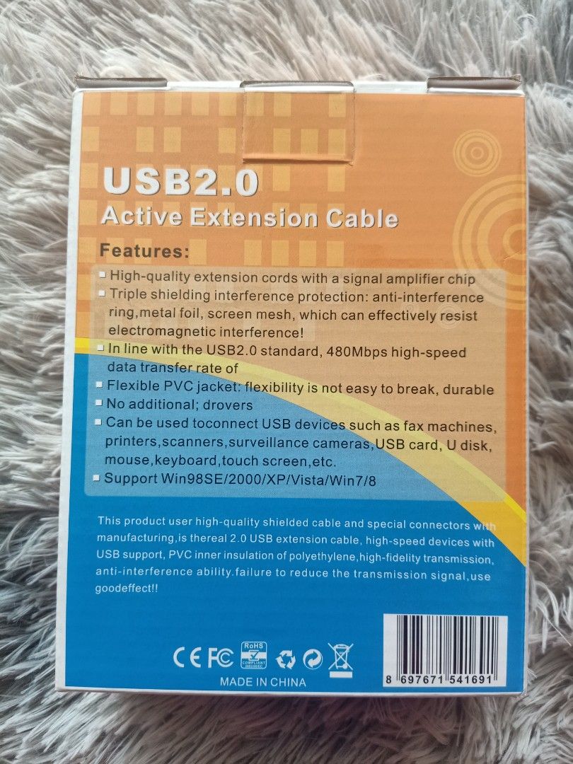 USB EXTENSION 5M (Category: Cables & Adaptors) located in Marikina City. Submitted by teppei09 (Listing ID 1208912680, Image 2). Description: USB EXTENSION 5M.