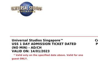 USS tickets x 1 to 2 [Sat, Jan 14]