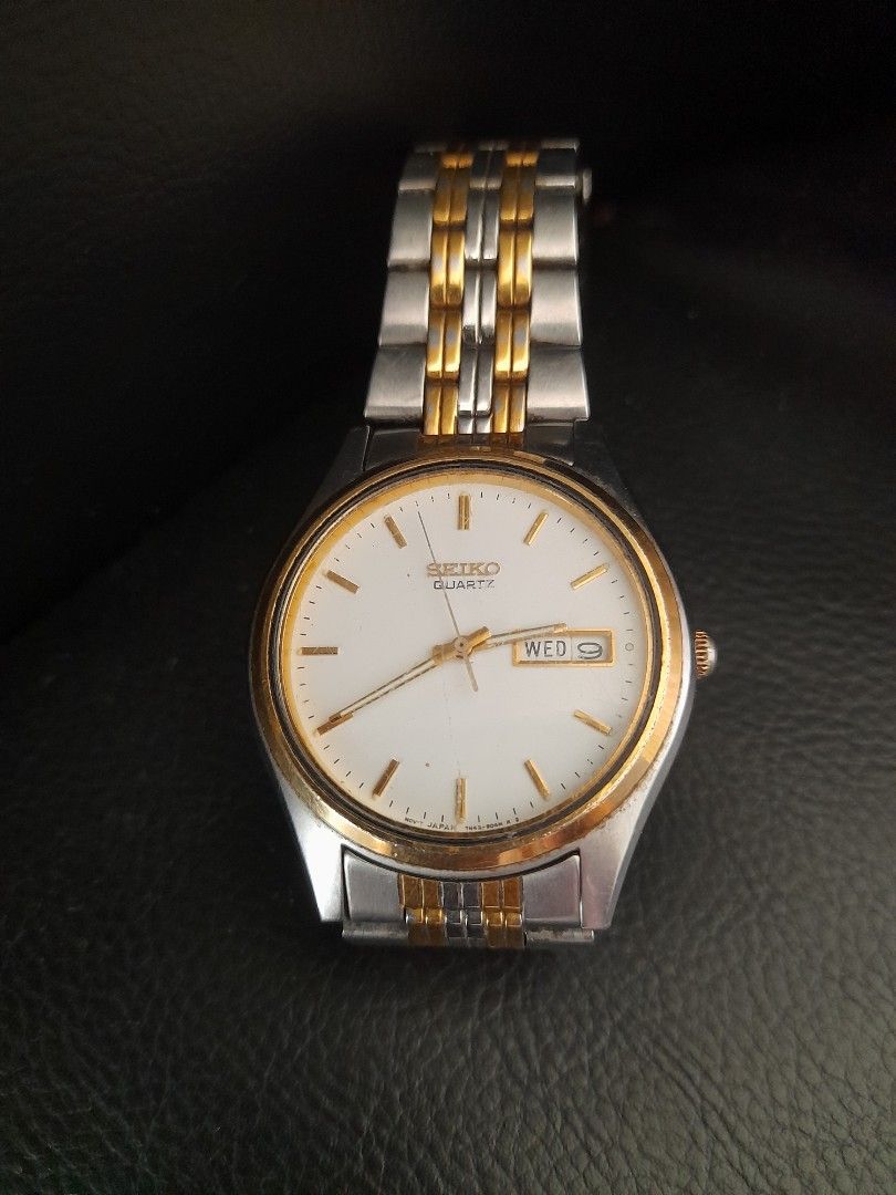 Vintage Genuine SEIKO 7N43-9011 Japan Quartz Two-Tone Mens Day Date 37mm  Wristwatch with Original Two-tone Bracelet All Stainless Steel ES 330558,  Men's Fashion, Watches & Accessories, Watches on Carousell