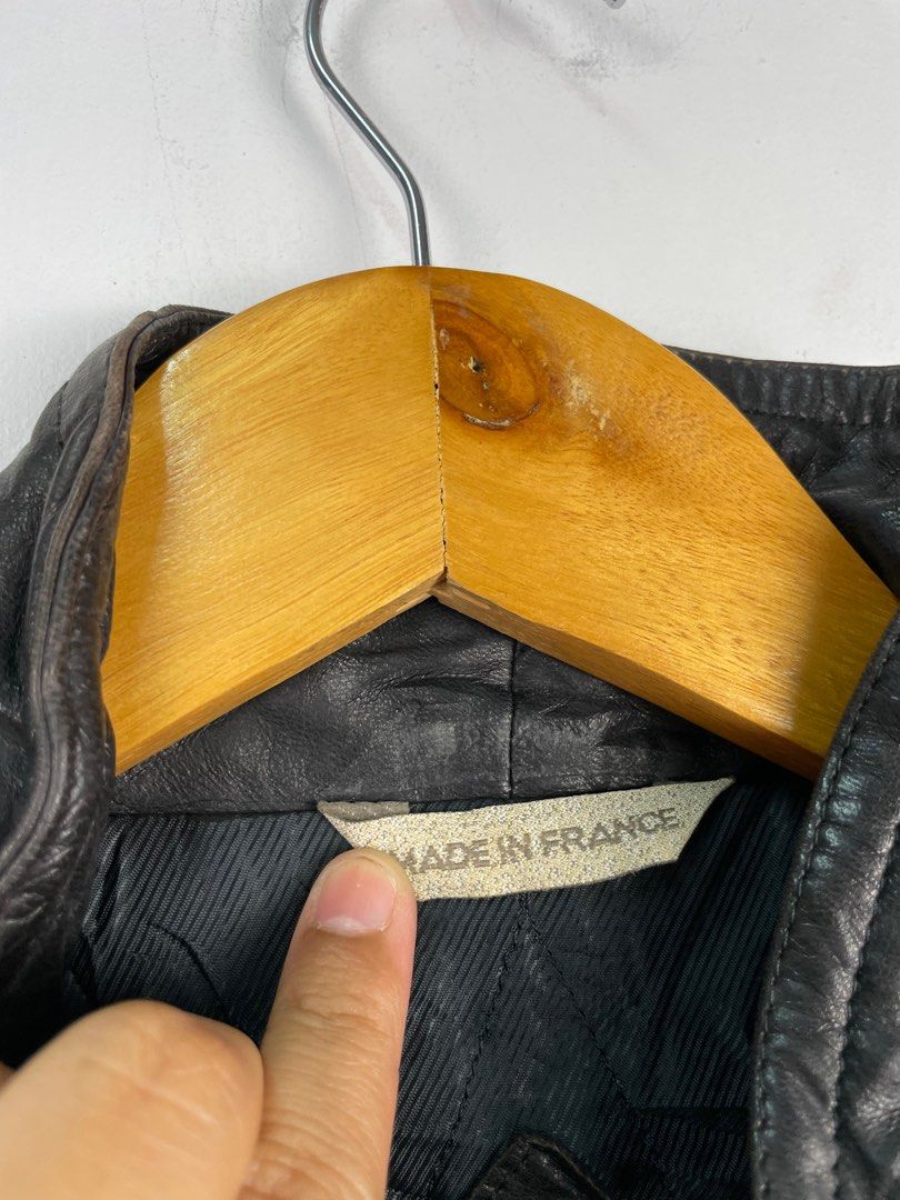 Vintage hippolyte paris leather jacket biker jacket permotoran 