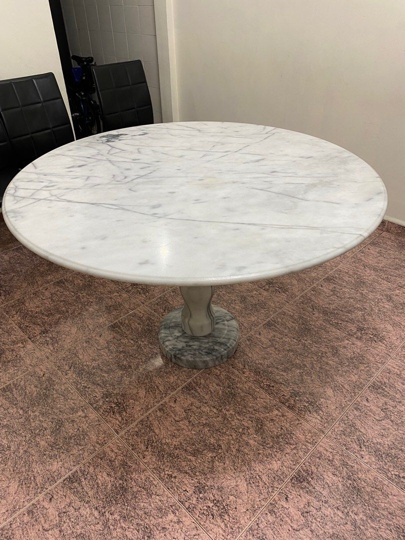 Vintage Marble Dining Table, Furniture & Home Living, Furniture, Tables