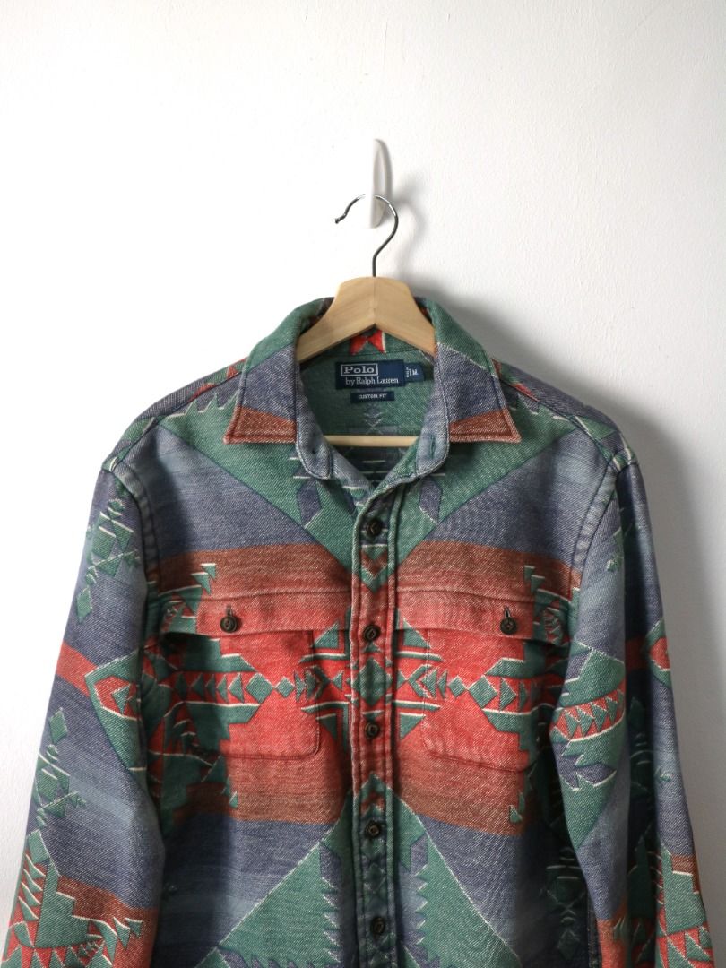 Vintage Ralph Lauren Navajo Jacquard Overshirt Men s Fashion