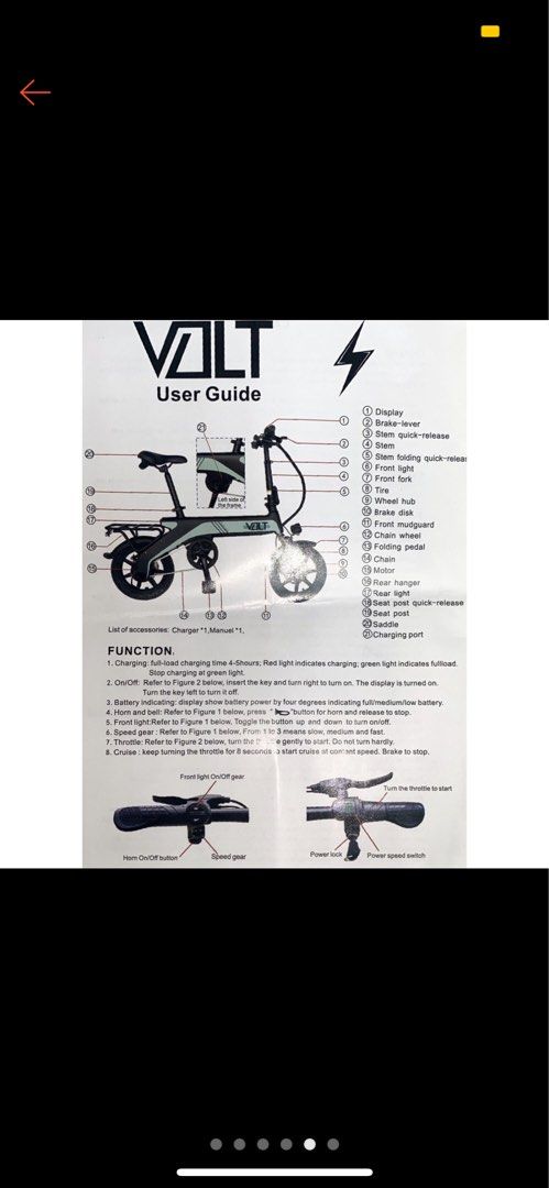 Volt Nano 2 folding E Bike Red Sports Equipment Bicycles Parts