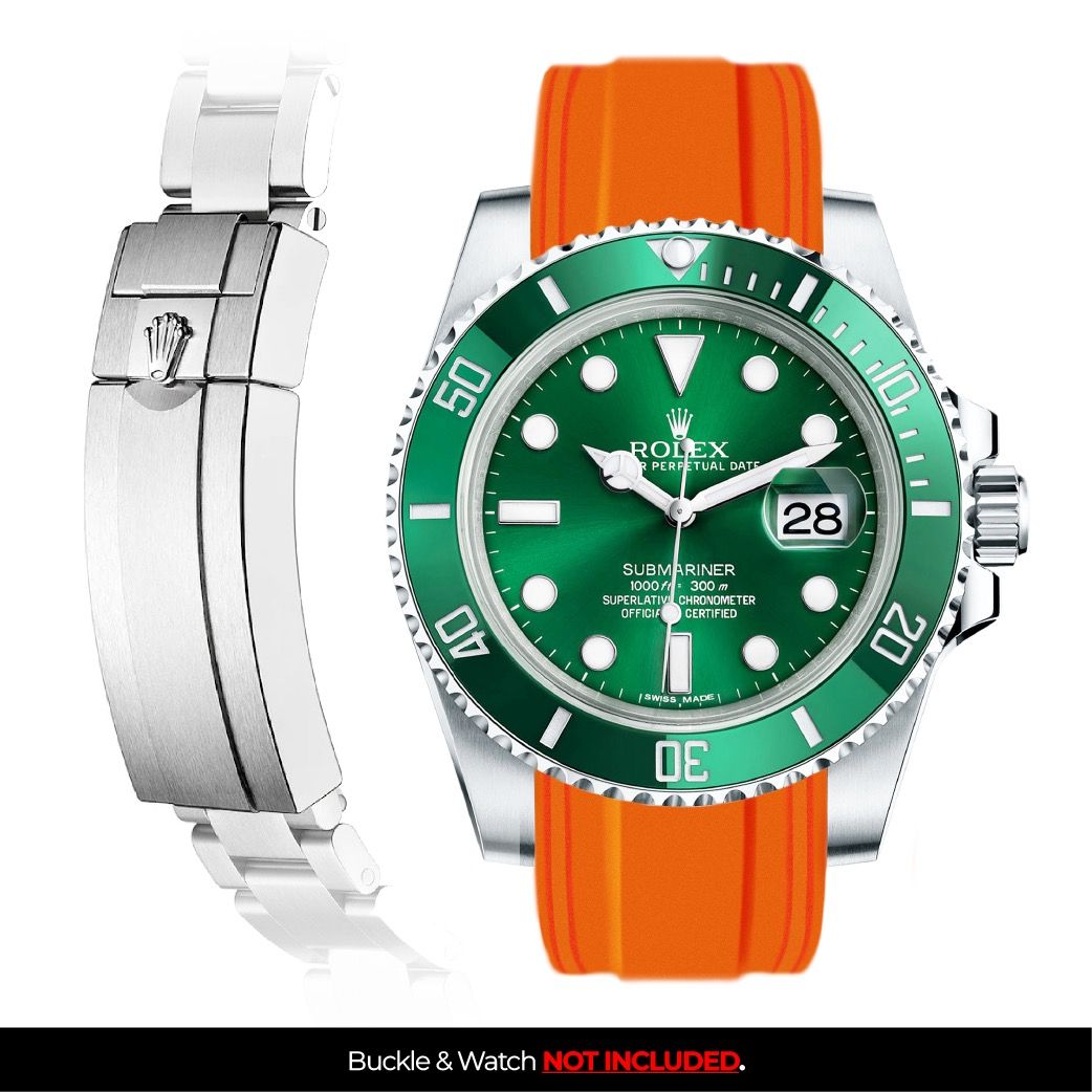Vulcanised FKM Rubber Strap by Solitaire for Rolex Submariner Hulk