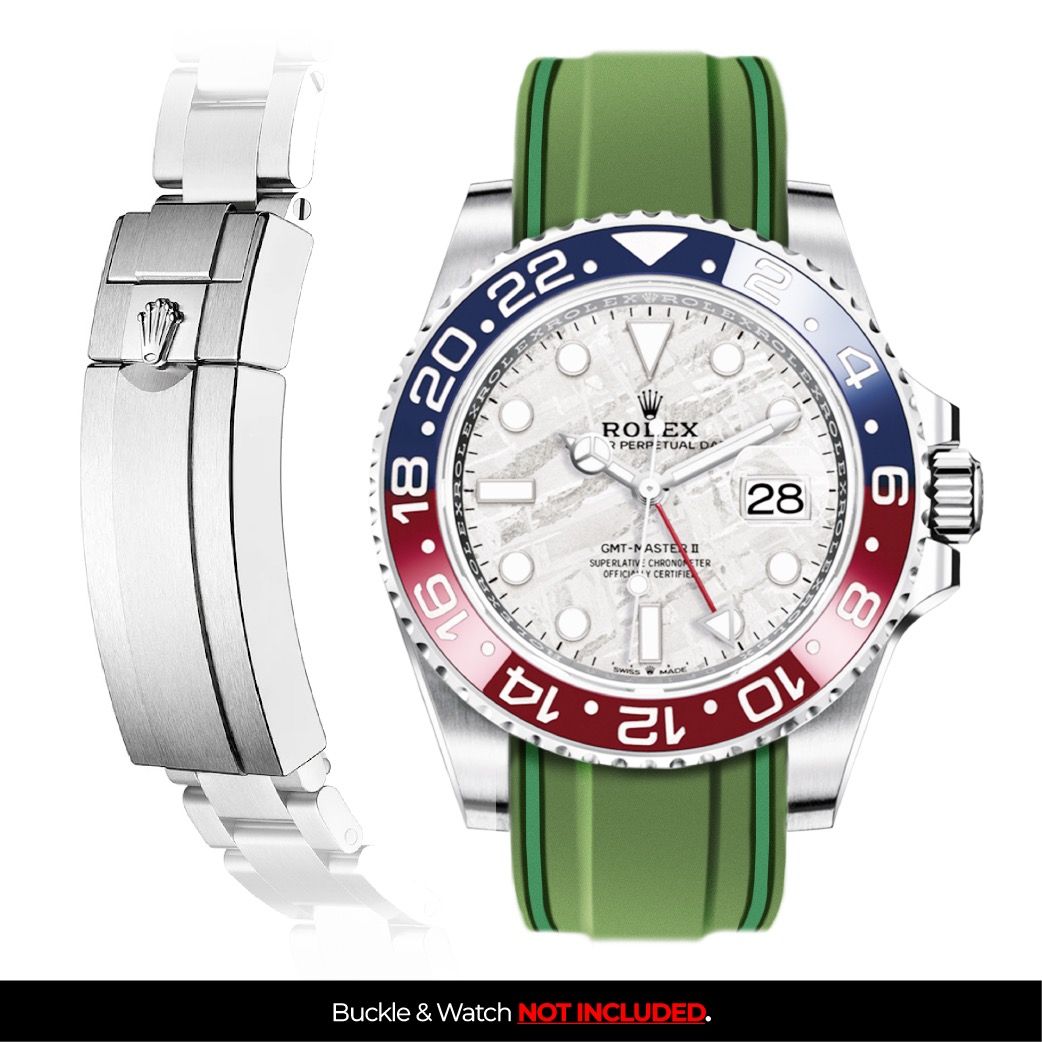 Vulcanised FKM Rubber Strap by Solitaire for Rolex GMT Master II