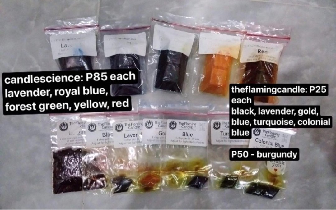 Wax color dye blocks for candlemaking Candlescience, The Flaming