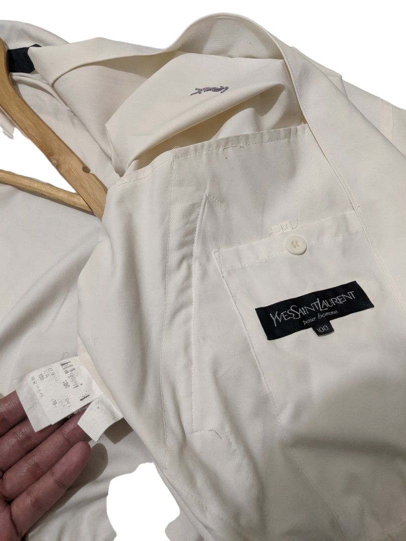 YSL Cream Harrington Jacket, Men's Fashion, Coats, Jackets and