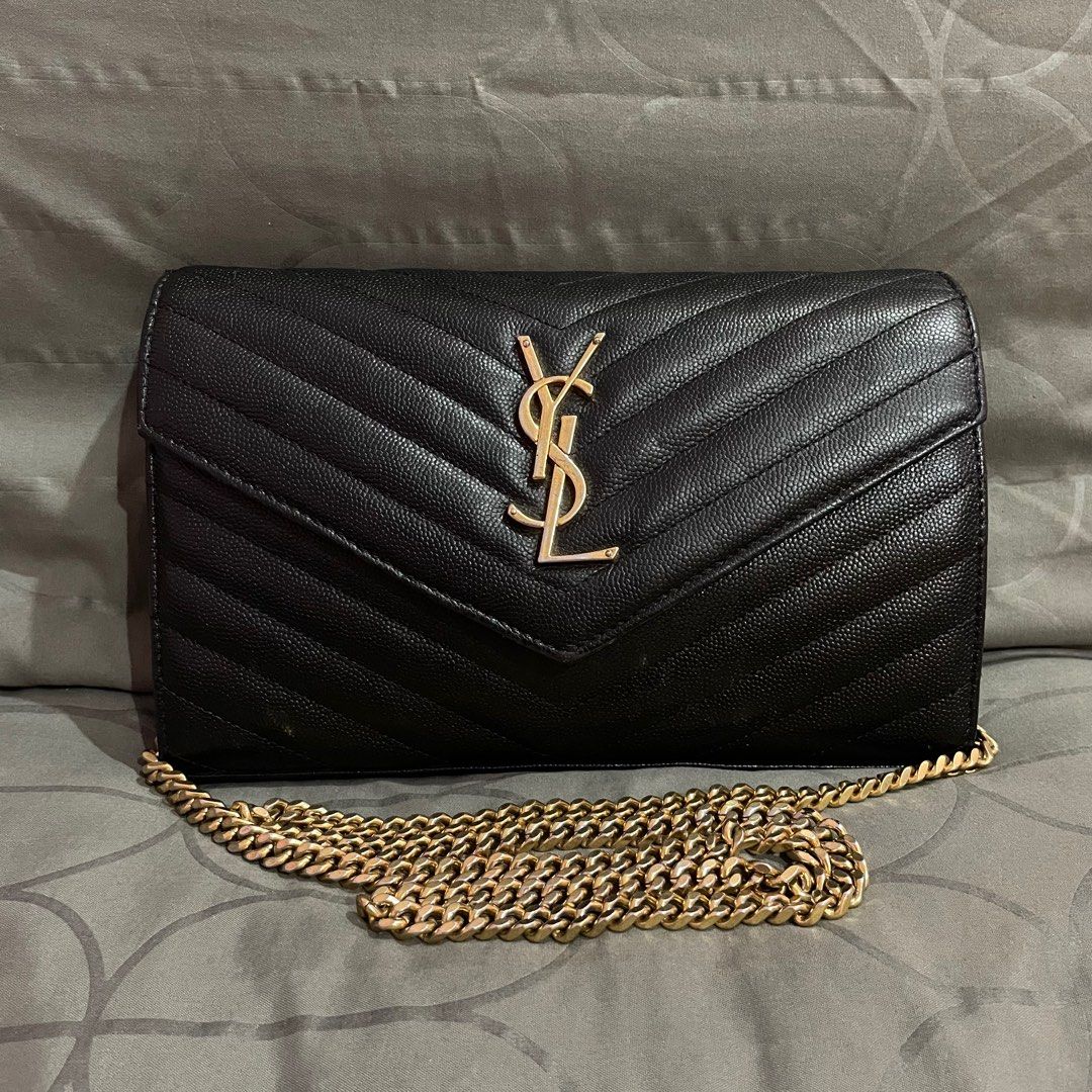 Authentic YSL WOC Monogram Chain Wallet, Luxury, Bags & Wallets on Carousell