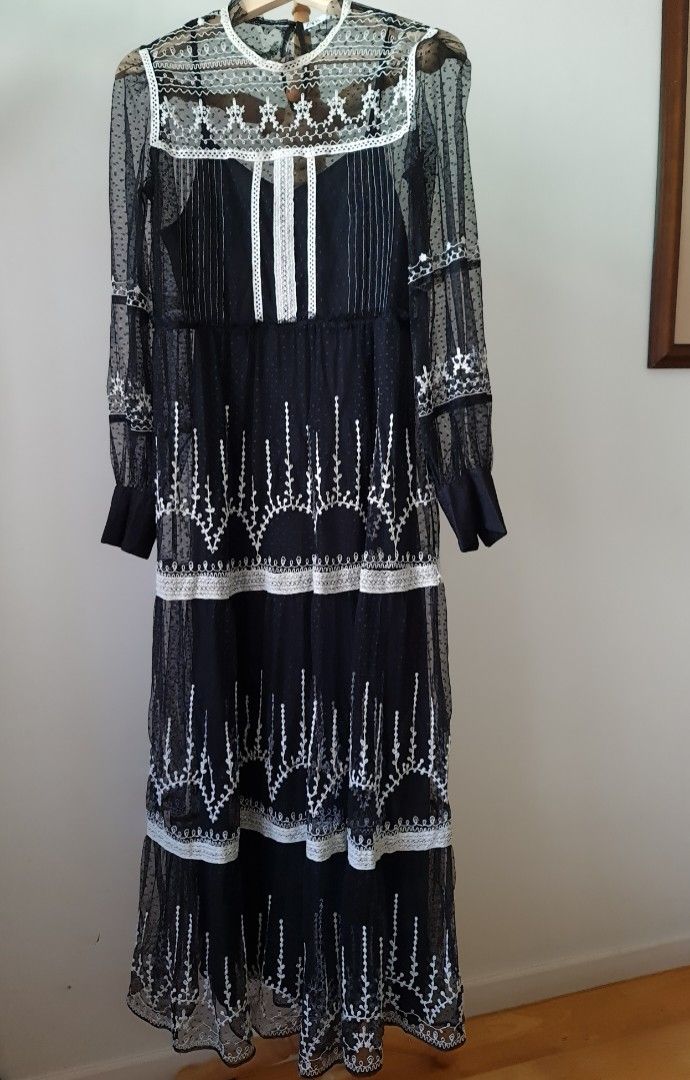 Zara embroidered tulle black