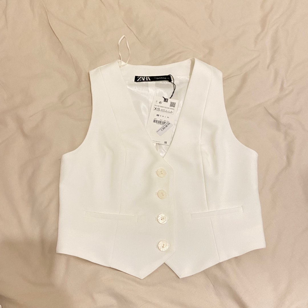 Zara waistcoat, Women's Fashion, Tops, Blouses on Carousell