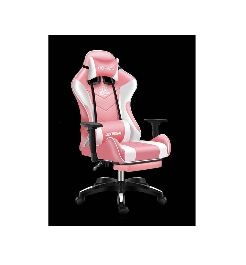 18 Pink and white gaming chair, Without Footrest. chair/Ergonomics chair/Gaming chair