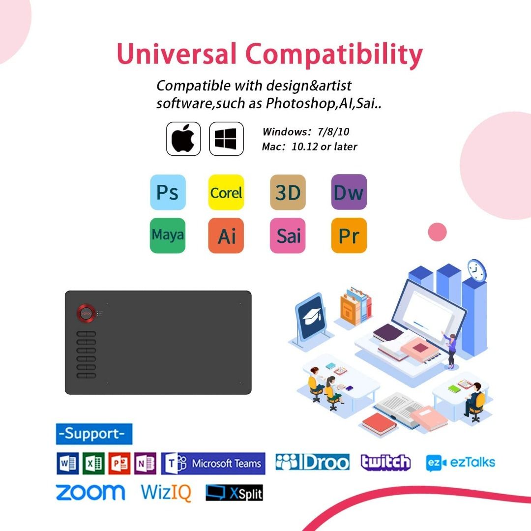 2024) VEIKK A15 Graphics Drawing Tablet 10x6Inch Digital Drawing Tablet ...