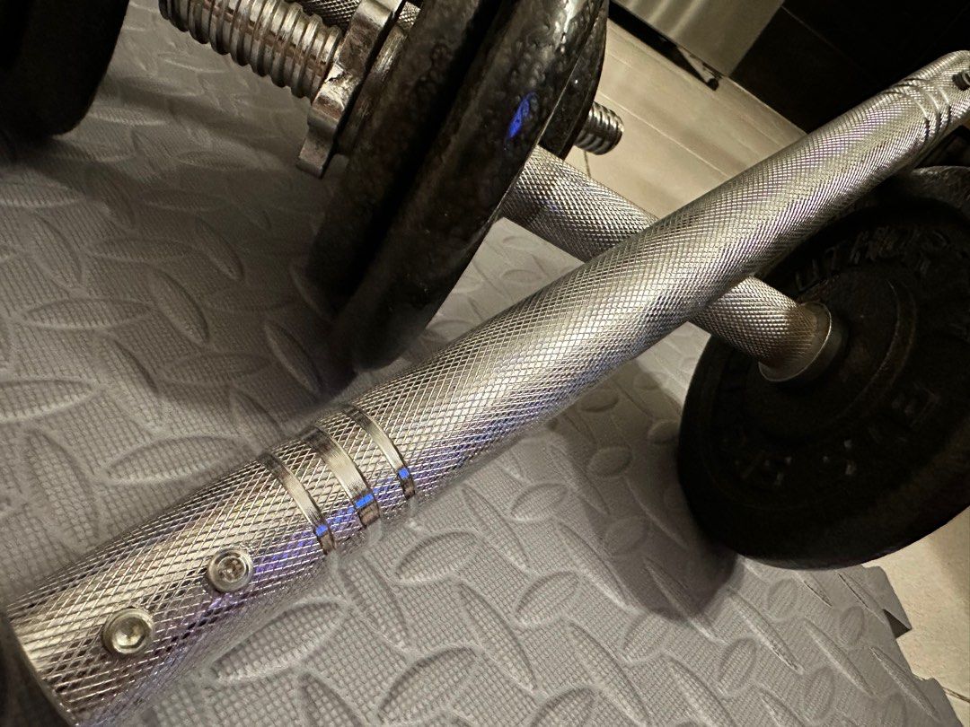 30LBS Dumbbell + Extension bar, Sports Equipment, Exercise & Fitness