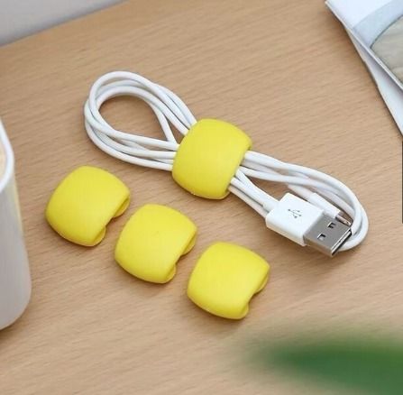 4pcs set Portable Reusable Cable Clips Charger Cord Organizer Earphone Line Tidy Holder Cable Management Winder