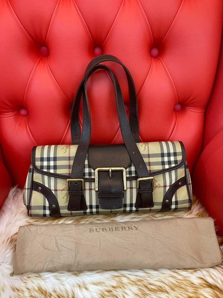 AUTHENTIC BURBERRY TOBLERONE BROWN VINTANGE HANDBAG