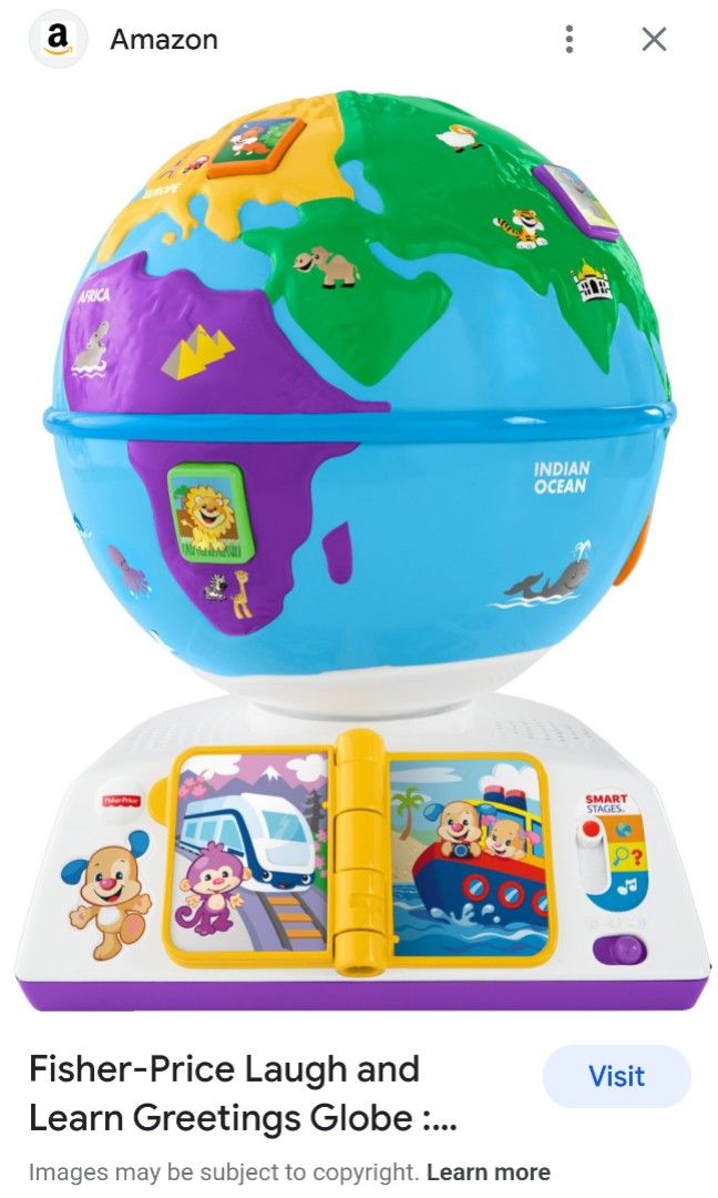 FREE POST Fisher price laugh and learn greetings globe