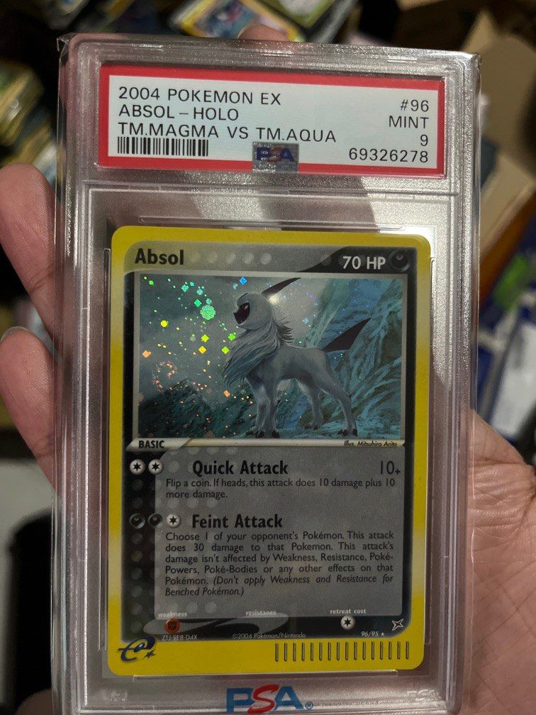 Absol PSA 9 team magma vs team aqua secret rare pokemon card, Hobbies &  Toys, Toys & Games on Carousell