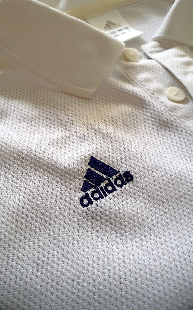 Adidas White Polo Shirt USED, Men's Fashion, Tops & Sets, Tshirts