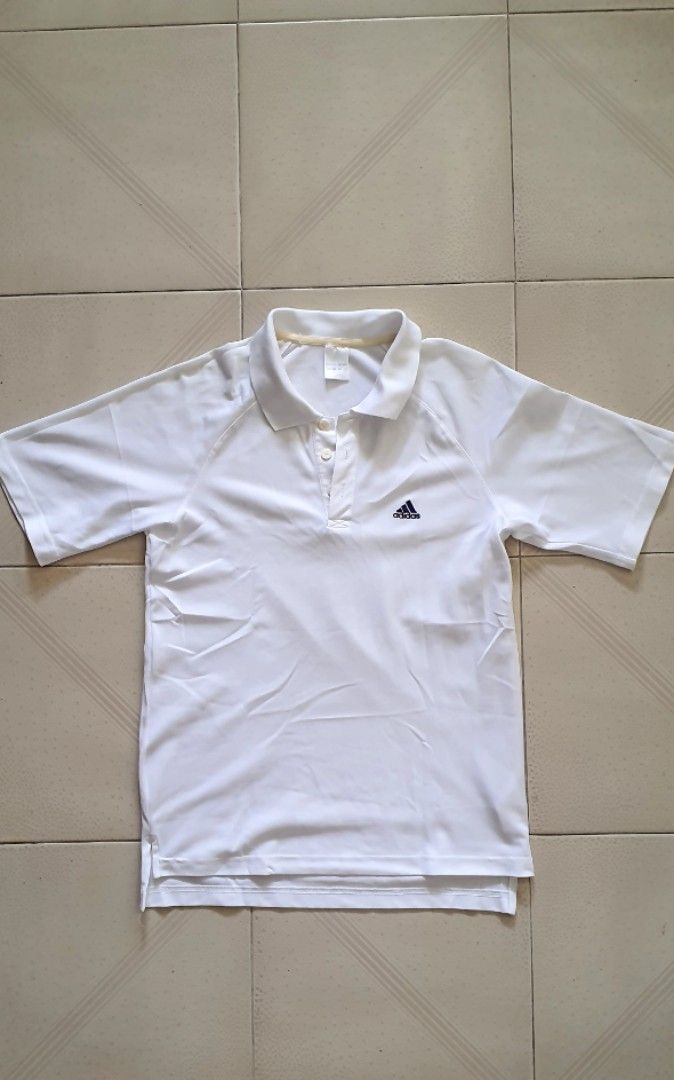 Adidas White Polo Shirt USED, Men's Fashion, Tops & Sets, Tshirts