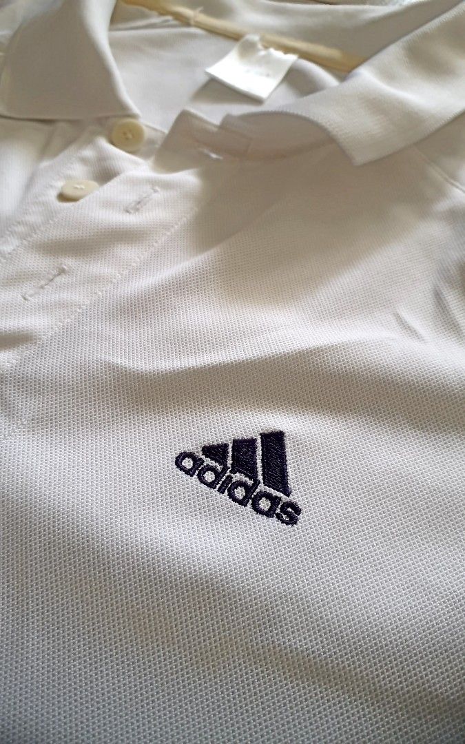 Adidas White Polo Shirt USED, Men's Fashion, Tops & Sets, Tshirts
