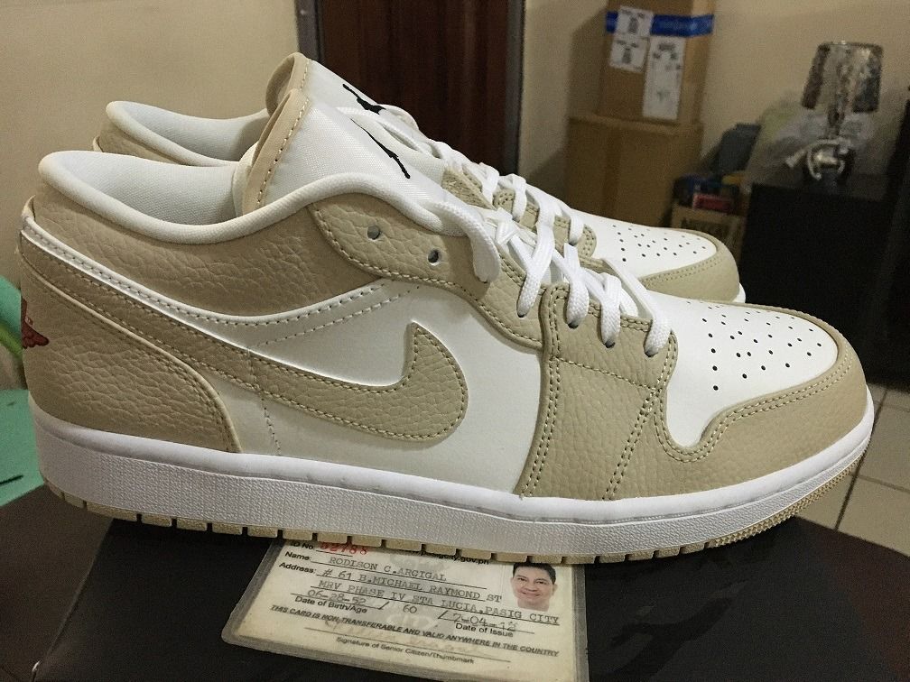 Nike Air Jordan 1 Low SE Sail Rattan University Red Authentic