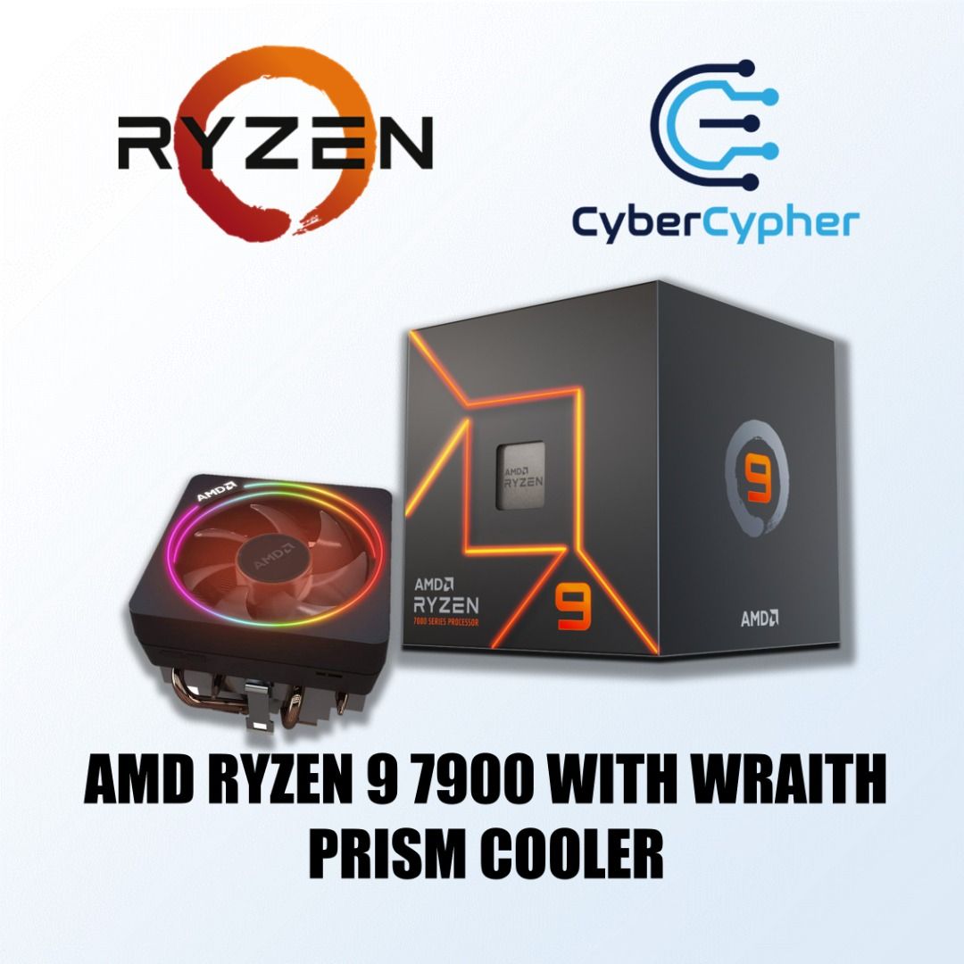AMD Ryzen 9 7900 With Wraith PRISM Cooler AM5 CPU, Computers & Tech ...
