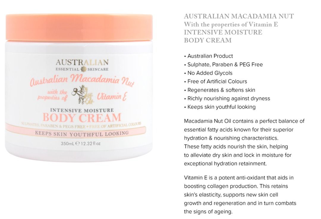 Australia AU Australian Lanolin Essential Skincare Body Cream, 美容＆個人護理