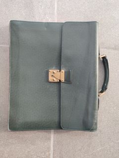 Louis Vuitton Louis Vuitton Tashkent Green Taiga Leather Briefcases