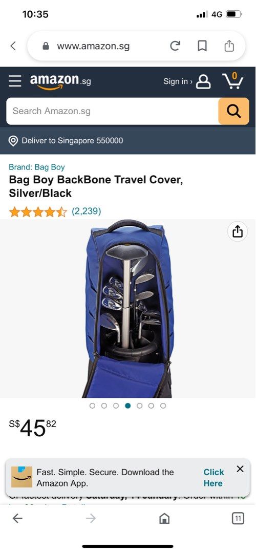 Bag boy backbone travel cover, Sports Equipment, Sports & Games, Golf