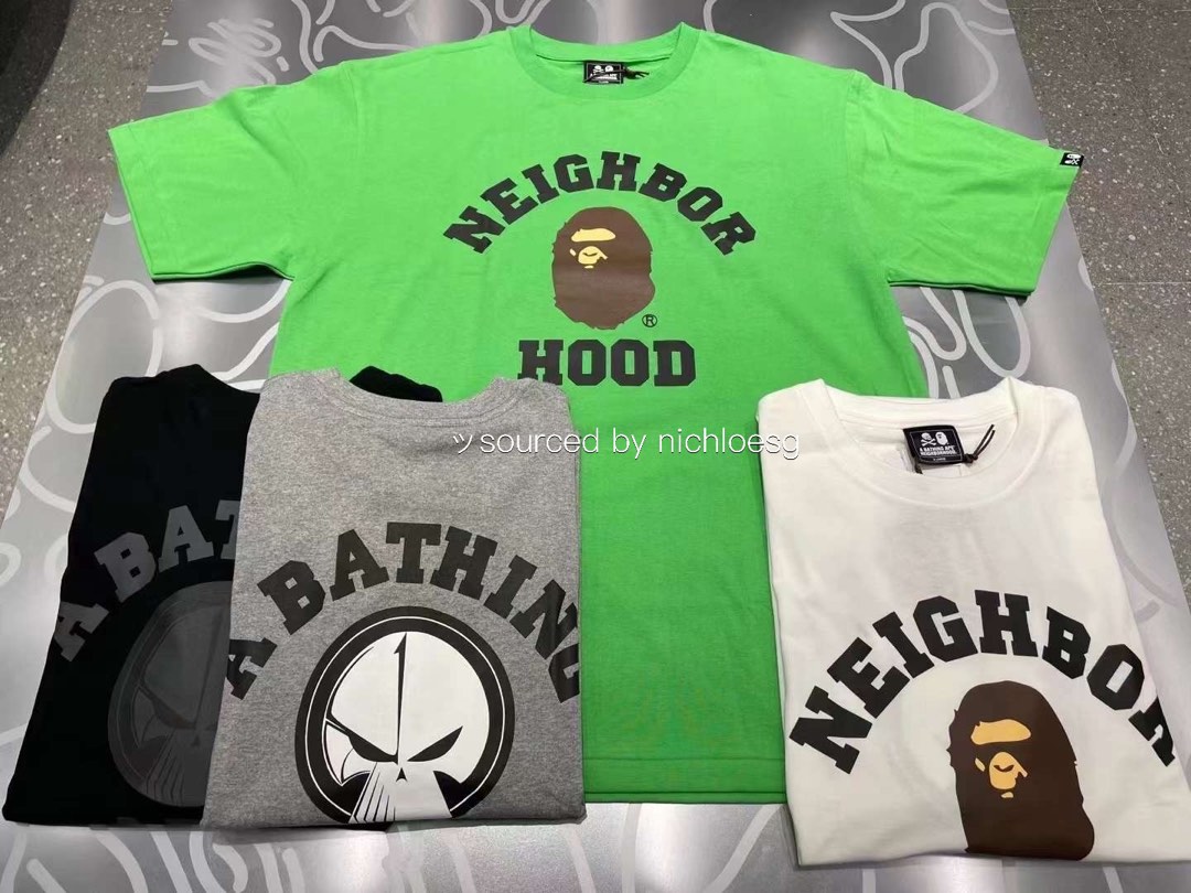 新品 NEIGHBORHOOD BAPE NBHD TEE GRAY L Tシャツ/カットソー(半袖/袖なし) 売りオーダー