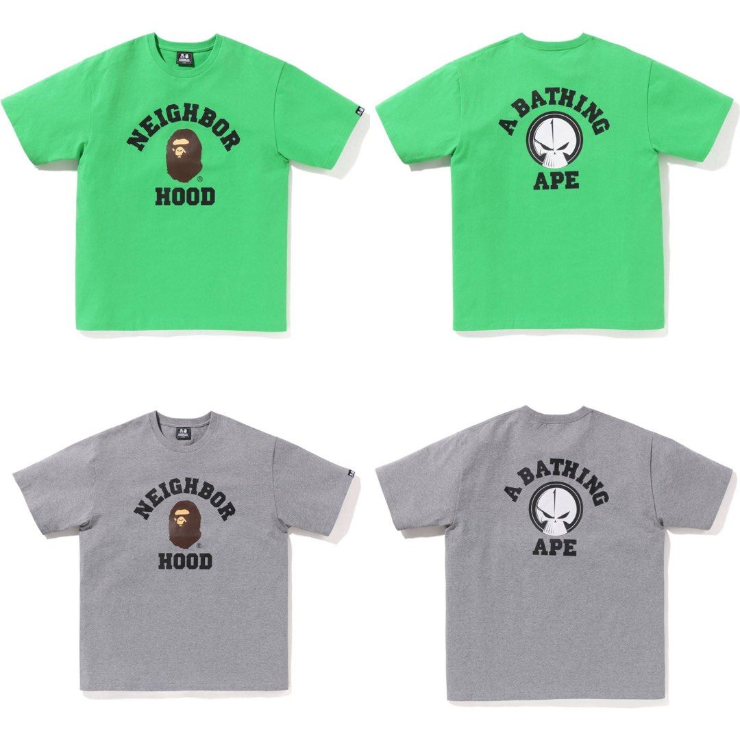 新品 NEIGHBORHOOD BAPE NBHD TEE GRAY L Tシャツ/カットソー(半袖/袖なし) 売りオーダー