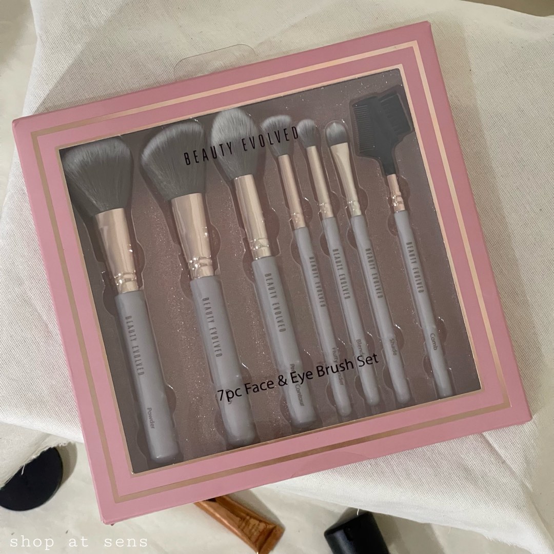 Beauty Evolved | 7pc Face & Eye Brush Set, Beauty & Personal Care, Face