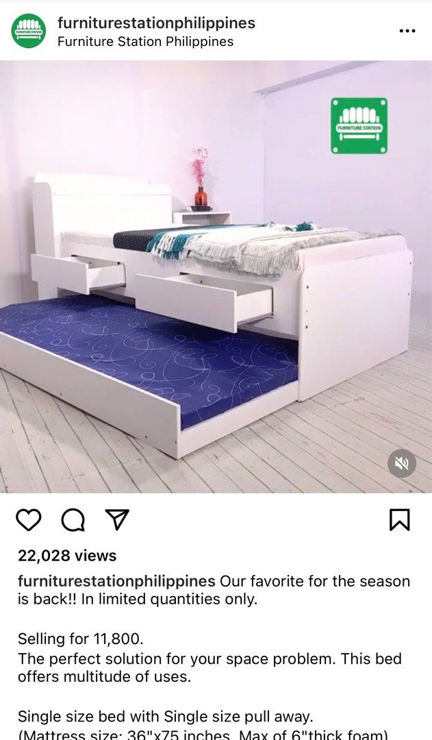 Bed Frame with pull out, Furniture & Home Living, Furniture, Bed Frames