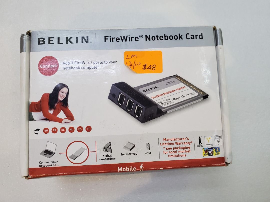 Belkin 3Port Ultrafast 400mbps 6Pin Firewire IEEE 1394 Laptop