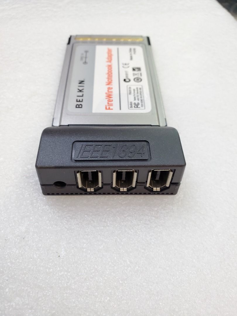Belkin 3Port Ultrafast 400mbps 6Pin Firewire IEEE 1394 Laptop Notebook PCMCIA Card Bus
