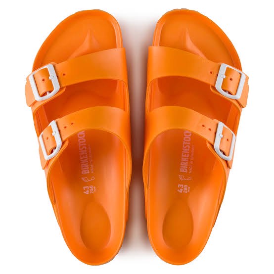 Birkenstock Arizona Essential Neon Orange, Men's Fashion, Footwear