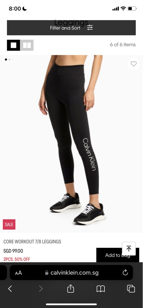 $69 Calvin Klein Performance Women's Active 7/8 Stretch, Tight Legging,  Blue, L 