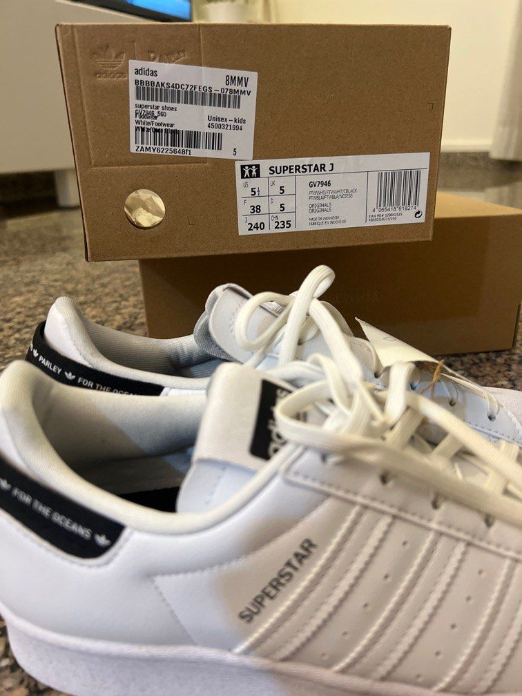 BNIB Adidas superstar parley black EU 38 UK5 US5.5 original sneakers,  Women's Fashion, Footwear, Sneakers on Carousell