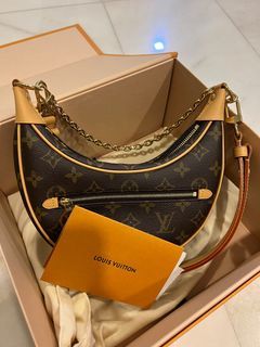 LOUIS VUITTON LOOP BAG (M81098) MONOGRAM EBENE, WITH CHAIN, STRAP, DUST  COVER & BOX, Luxury, Bags & Wallets on Carousell