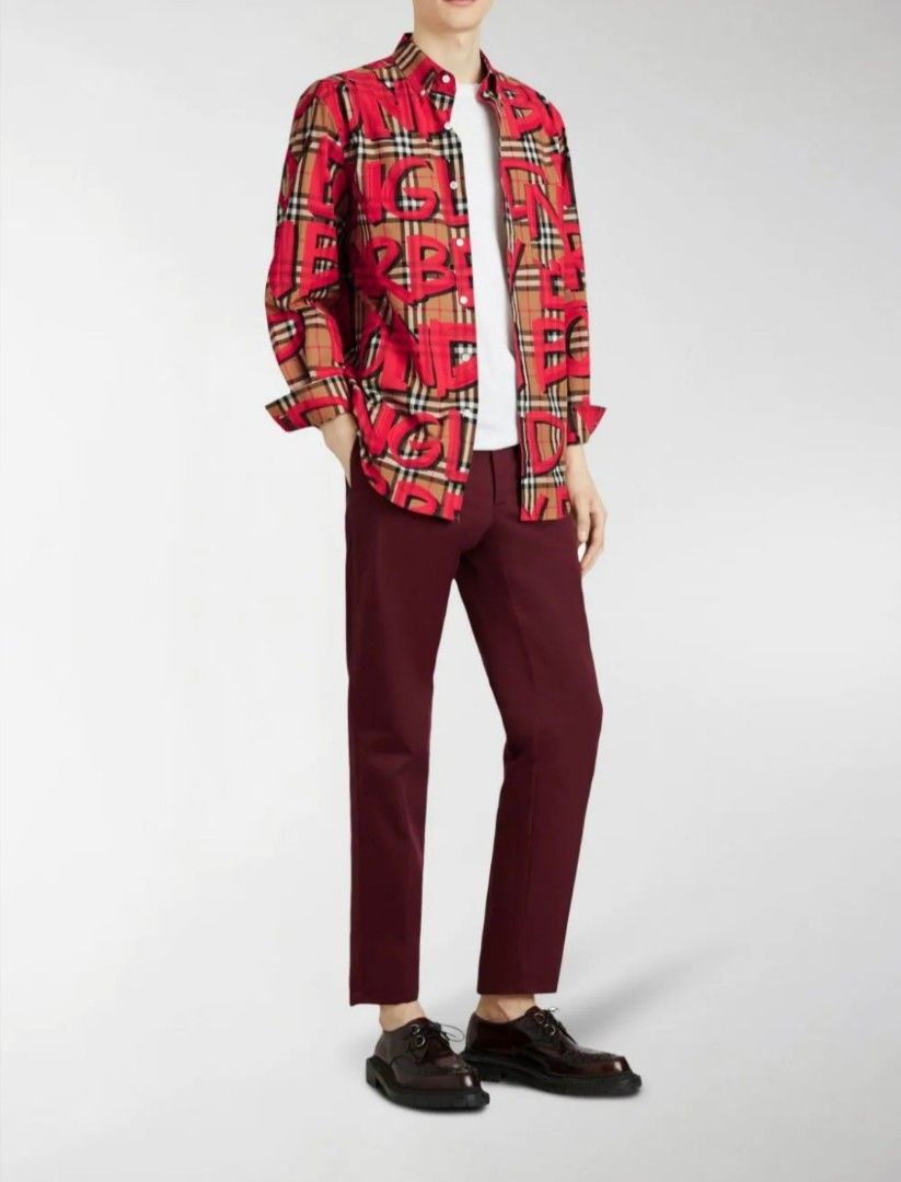 Burberry Graffiti Long Sleeve Men s Fashion Coats Jackets and